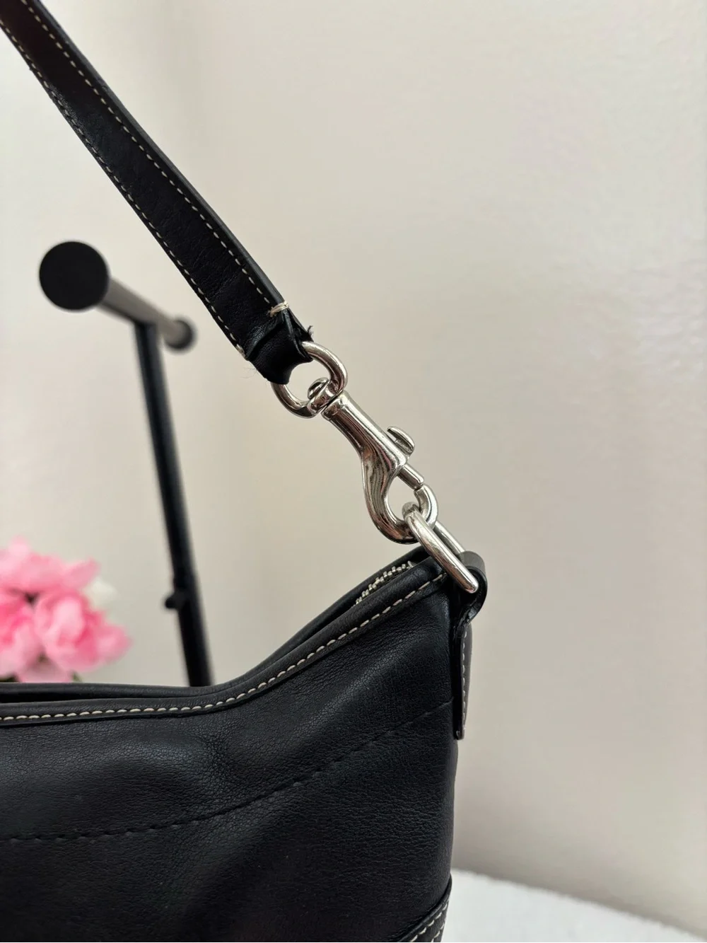 Y2k Coach Soho Mini Black Leather Hobo Bag
